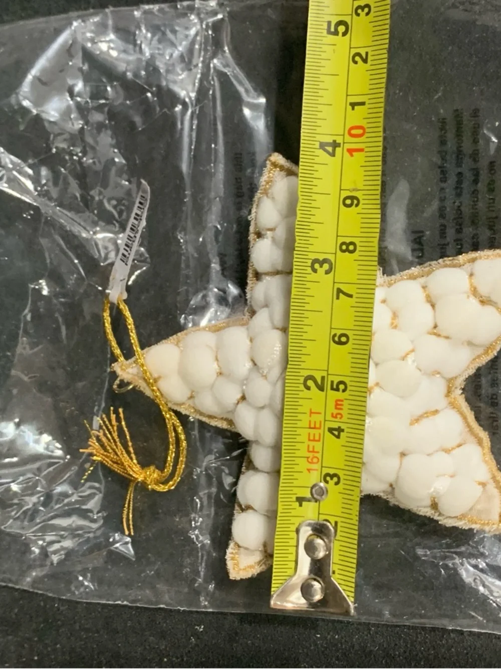 Crate And Barrel Star Shaped Felt Holiday Ornament White New With Tags
